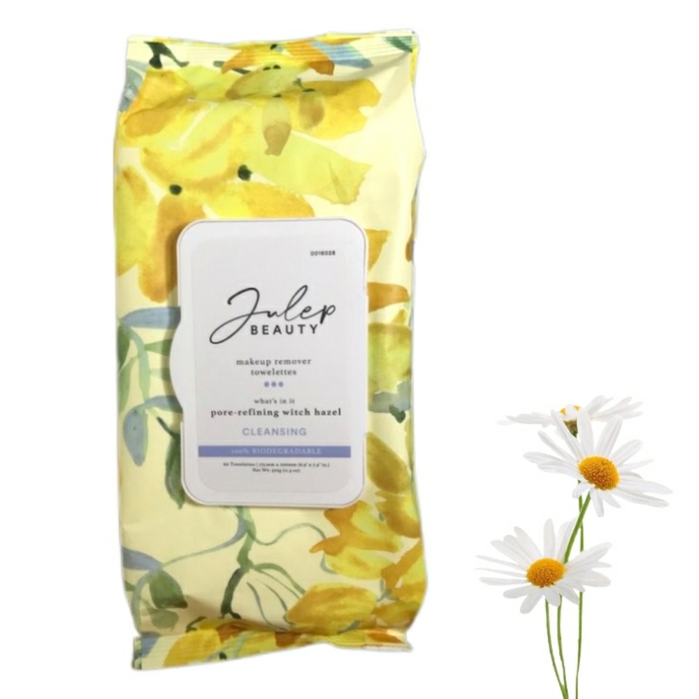 JULEP Beauty Makeup Remover Towelettes Wipes Cloths 100% Biodegradable 60ct *NEW